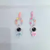 Creative two-color beaded soft rubber keychains, cartoon dolls, key accessories, three-dimensional dolls, pendants, keychains, PVC keychains Specification image